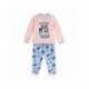 Pijama de Bluey en coral fleece rosa y azul para niños