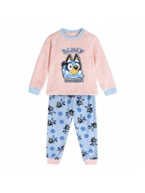 Pyjama Bluey en coral fleece rose et bleu pour enfants