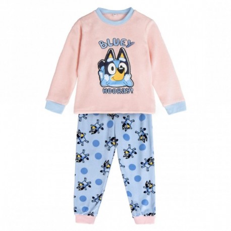 Pyjama Bluey en coral fleece rose et bleu pour enfants