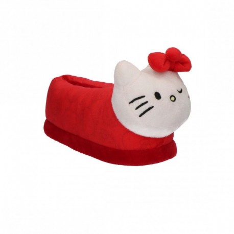 Pantufas 3D vermelhas Hello Kitty para crianças