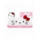 Turbante de maquillaje rosa Hello Kitty con lazo rojo