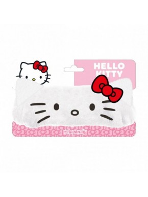 Bandeau de maquillage Hello Kitty rose avec nœud rouge