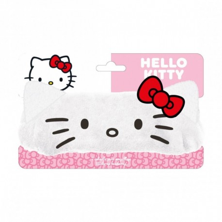 Bandeau de maquillage Hello Kitty rose avec nœud rouge