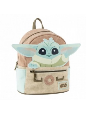 Sac à dos beige Grogu The Mandalorian avec détails bleus