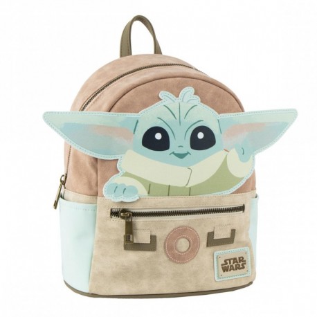 Mochila beige Grogu The Mandalorian con detalles azules