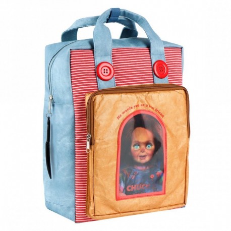 Sac à dos Chucky avec détails en cuir synthétique et rayures