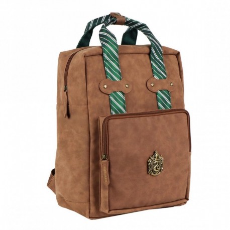 Mochila marrón polipiel Harry Potter Slytherin