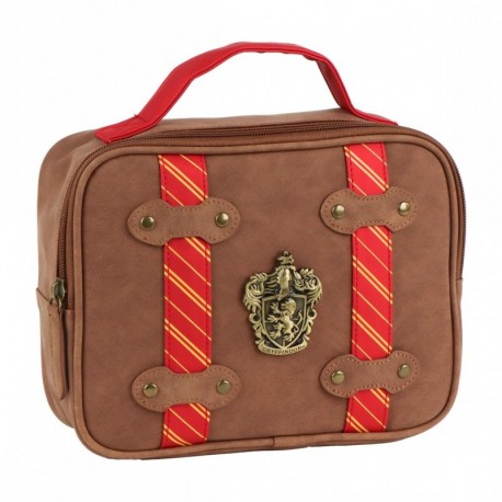 Trousse marron Gryffondor Harry Potter avec poignée rouge