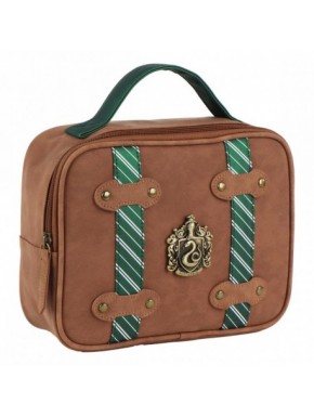 Trousse de toilette marron Serpentard Harry Potter avec emblème et poignée