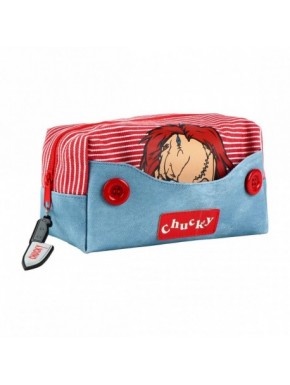 Neceser de aseo de viaje Chucky, diseño en rojo y azul