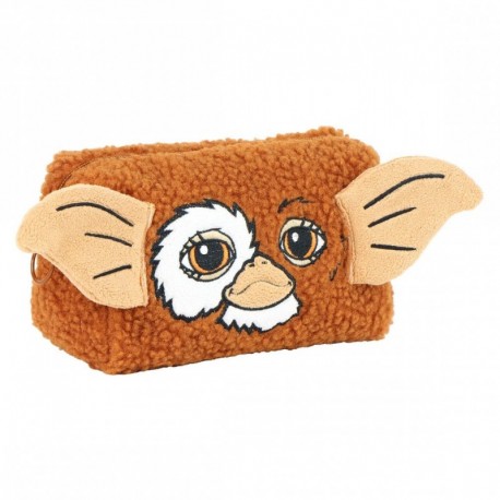Trousse de toilette Gremlins en polaire marron