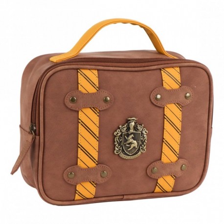 Trousse marron Harry Potter avec blason Poufsouffle