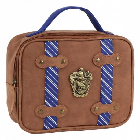 Trousse marron Serdaigle Harry Potter avec bandes bleues