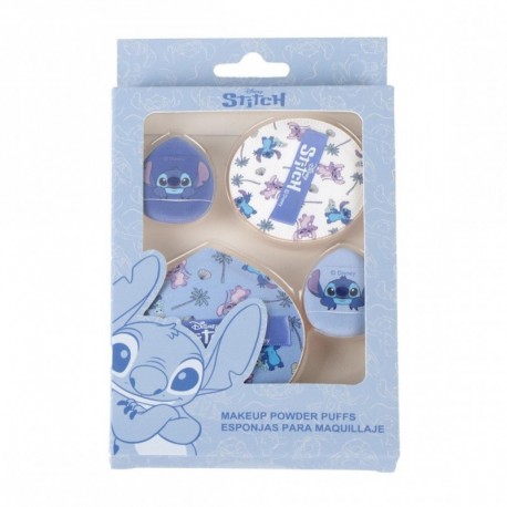 Set de esponjas de maquillaje Stitch diseños azules