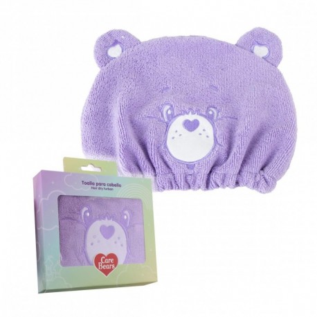 Toalha para cabelo roxa Care Bears
