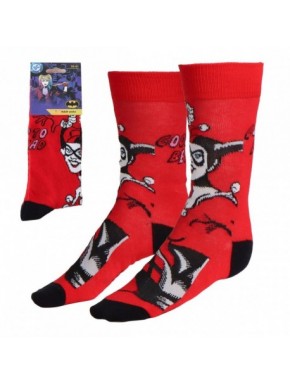 Chaussettes rouges Harley Quinn avec design DC Comics