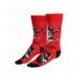 Calcetines rojos de Harley Quinn con diseño de DC Comics