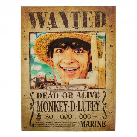 Calendrier de l'Avent One Piece avec design de Luffy