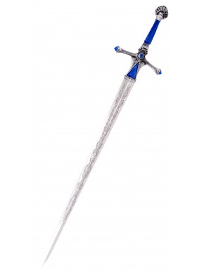 Épée Elden Ring Chevalier Lune Jumelle avec détails bleus