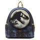 Mochila azul de Jurassic Park 30 aniversario con diseño Dino Moon