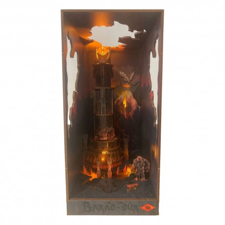 Maqueta de Barad-Dûr con iluminación LED, estilo Book Nook