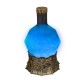 Lámpara azul con forma de poción en base medieval