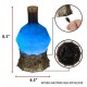 Lámpara azul con forma de poción en base medieval