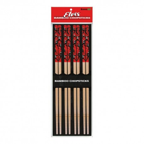 Palillos de bambú temáticos de Elvis Presley, juego de 4 pares