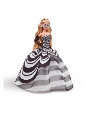 Poupée Barbie Signature 65e anniversaire blonde avec robe rayée