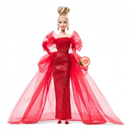 Muñeca Barbie Signature 80th Anniversary con vestido rojo