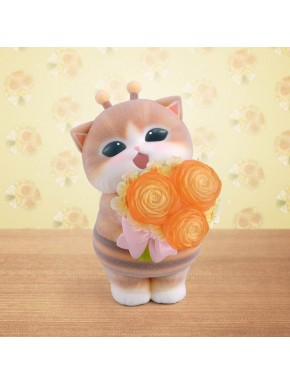 Minifigura Mofusand Hachinyan con ramo de flores