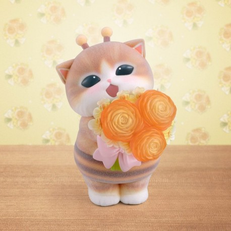 Minifigura Mofusand Hachinyan con ramo de flores