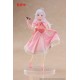 Figura de Elaina con vestido de fiesta rosa y máscara