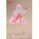 Figura de Elaina con vestido de fiesta rosa y máscara