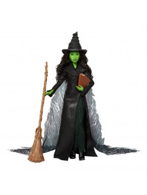 Poupée Elphaba Thropp avec balai et Grimoire