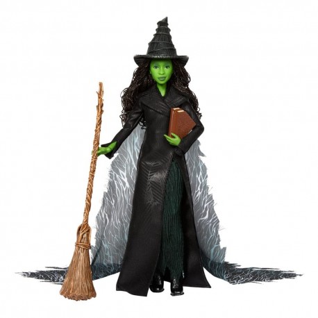 Poupée Elphaba Thropp avec balai et Grimoire