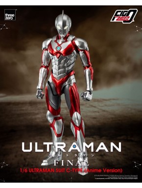 Figura articulada de Ultraman Suit C-Type de 31 cm en tonos plata y rojo