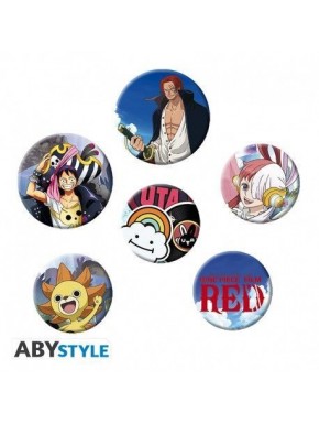 Set de chapas de One Piece Red con diseños protagonistas