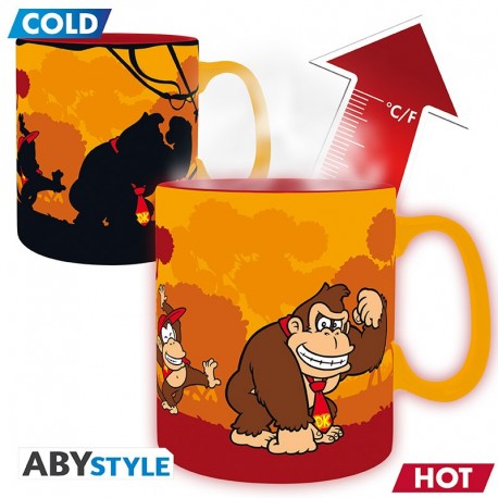 Taza termosensible Donkey Kong de 460 ml cambiando de color