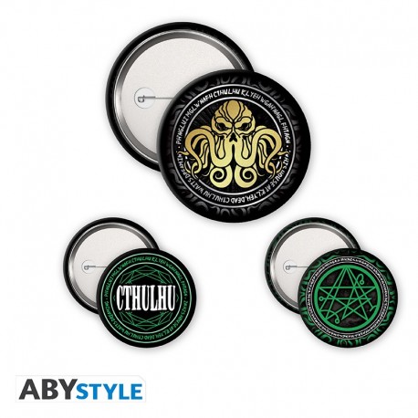 Set de insignias Cthulhu diseño Necronomicon