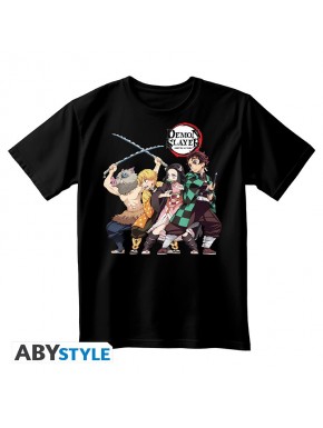 Camiseta preta Demon Slayer personagens ABYstyle
