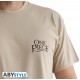 Camiseta cor areia de One Piece Luffy com cartaz Procurado
