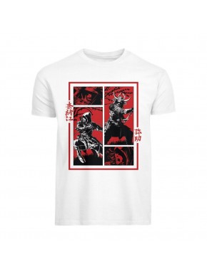 Camiseta blanca de Assassin's Creed con diseño en paneles