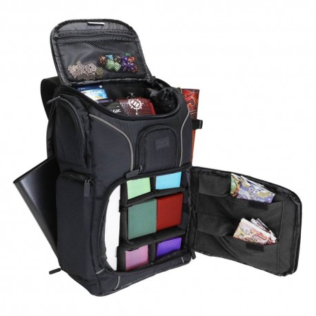 Sac à dos noir USA Gear MTG ouvert avec compartiments