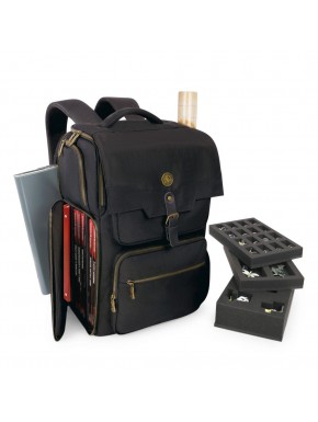 Mochila negra Enhance para RPG con compartimientos