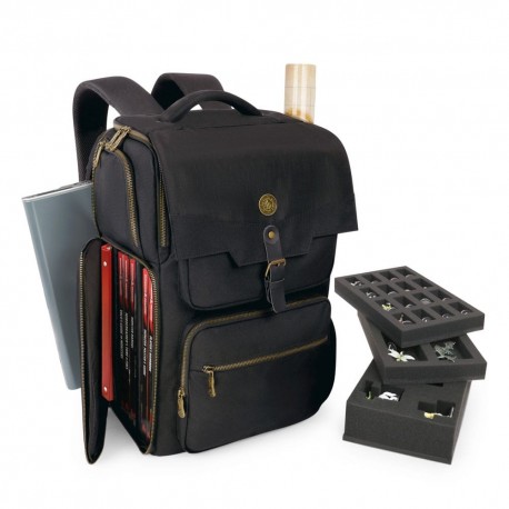 Mochila negra Enhance para RPG con compartimientos