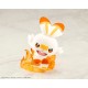 Statue de Victor et Scorbunny de Pokémon sur base rouge