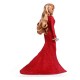 Muñeca Barbie Mariah Carey con vestido rojo brillante.
