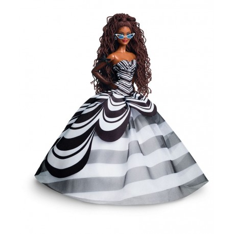 Muñeca Barbie Signature 65 Aniversario con vestido blanco y negro