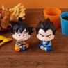 Estátuas PVC Son Goku & Vegeta 11 cm com Almofadas Exclusivas